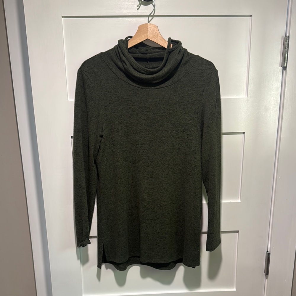 Bobeau Olive Green Cowl Neck Sweater